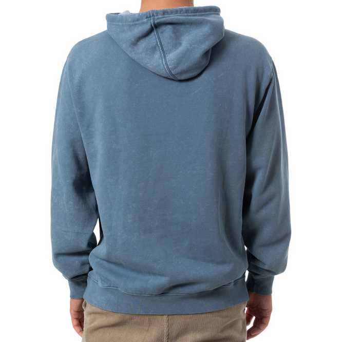 Embroidered Hood Fleece Hoodie Spring Blue Sand Wash