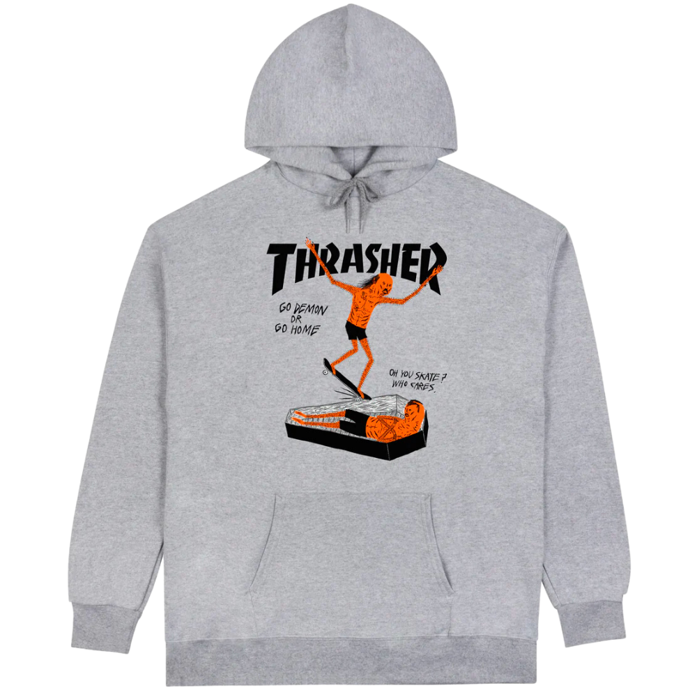 Thrasher Coffin by Neckface Hoodie Grey Stoked Boardshop