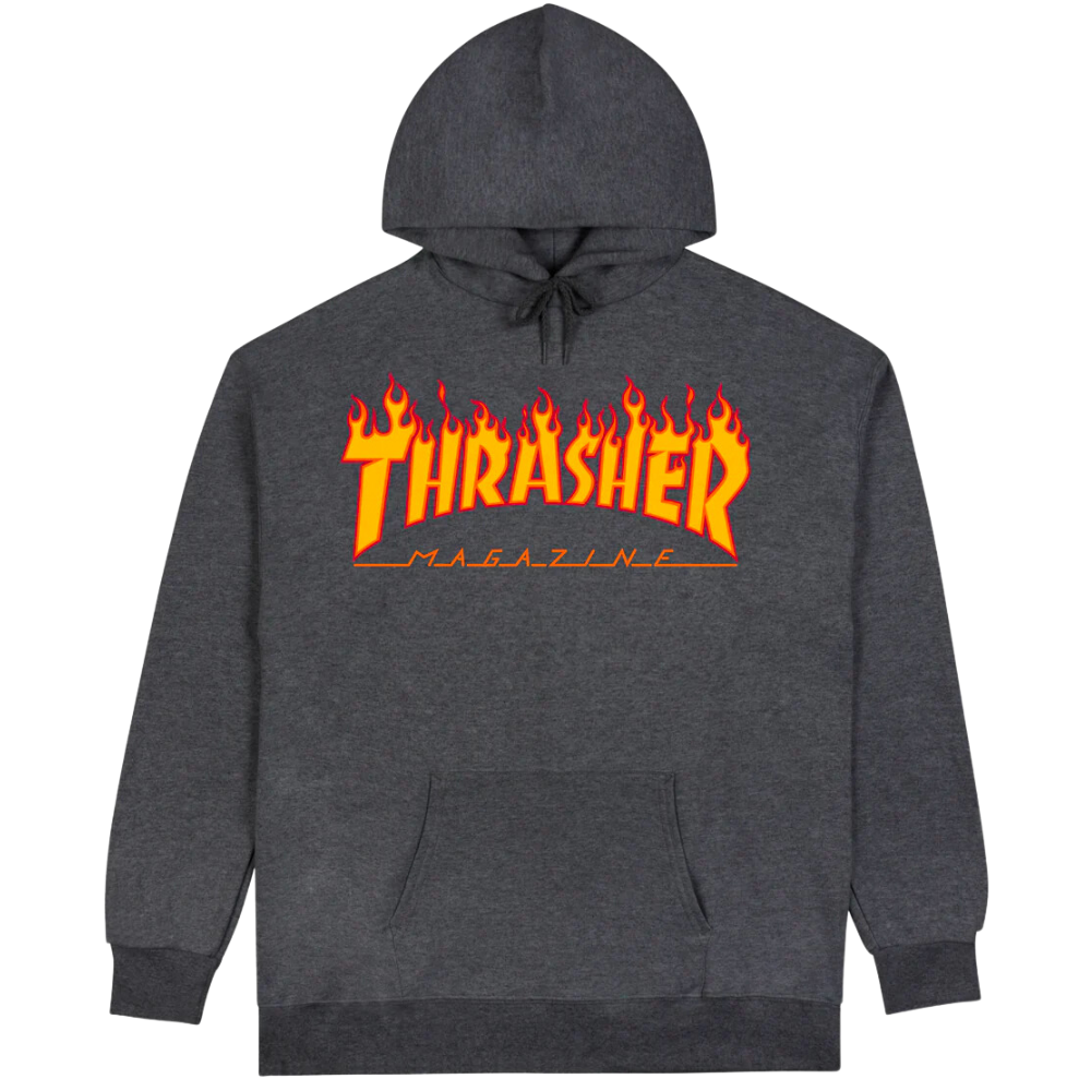 Thrasher Flame Hoodie Dark Heather – Stoked Boardshop