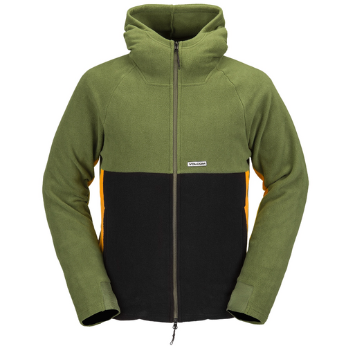 Polar Fleece Hooded Full Zip Military