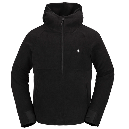 Polar Half-Zipped Fleece Hoodie Black