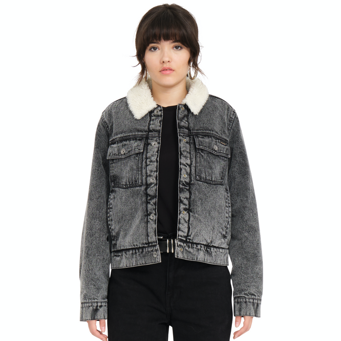 Womens Radstone Sherpa Denim Jacket Black