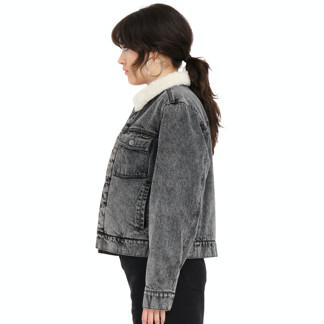 Womens Radstone Sherpa Denim Jacket Black