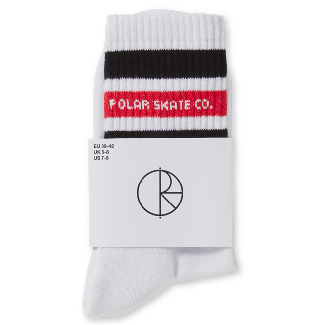 Chaussettes à grosses rayures blanc/noir/rouge