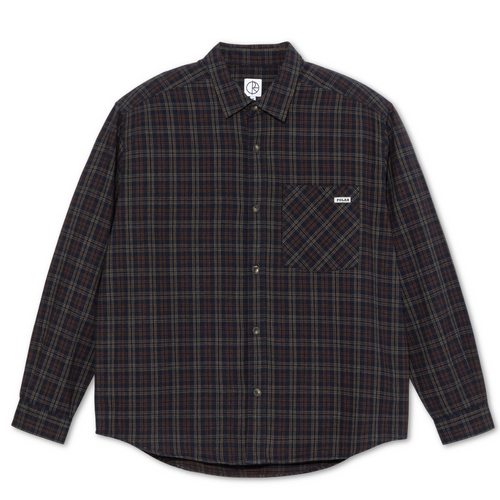 Mitchell LS Shirt Flannel Navy/Brown