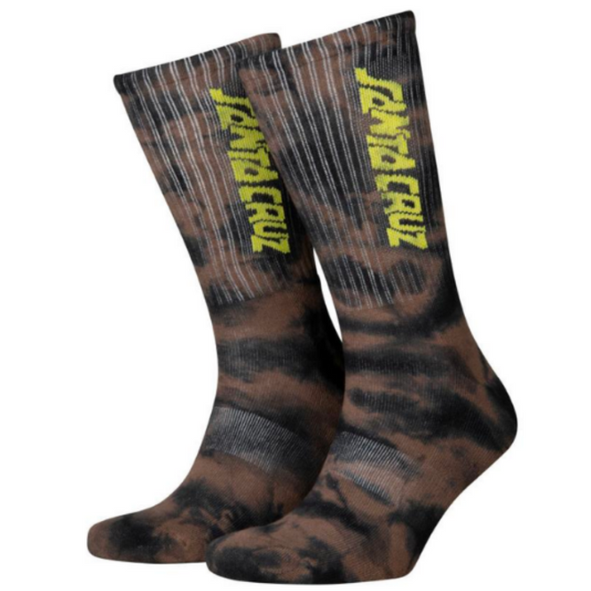 Step Strip Sock Black/Brown Tie Dye