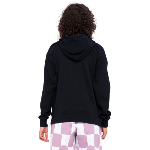 Womens Winged Moon Strip Hoodie Black