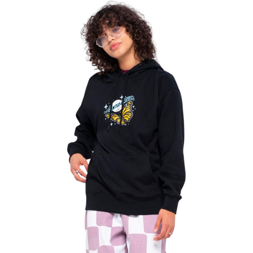 Womens Winged Moon Strip Hoodie Black