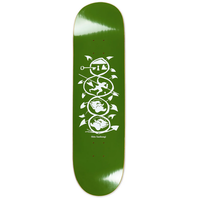 Shin Sanbongi The Spiral Of Life Olive 8.125" Skateboard Deck