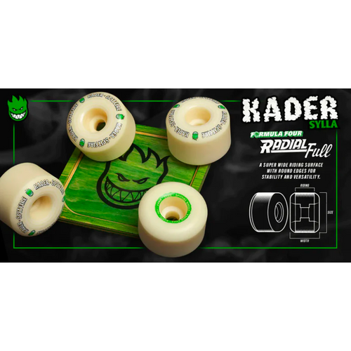 Roues de Skateboard F4 Frame Puffs Radial Full 59mm 99a (avec plateau en bois) Natural Skateboard Wheels
