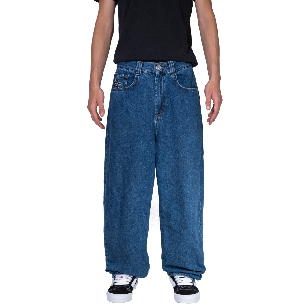Stoked Board Co King Concrete Baggy Denim Pants Dark Blue – Stoked
