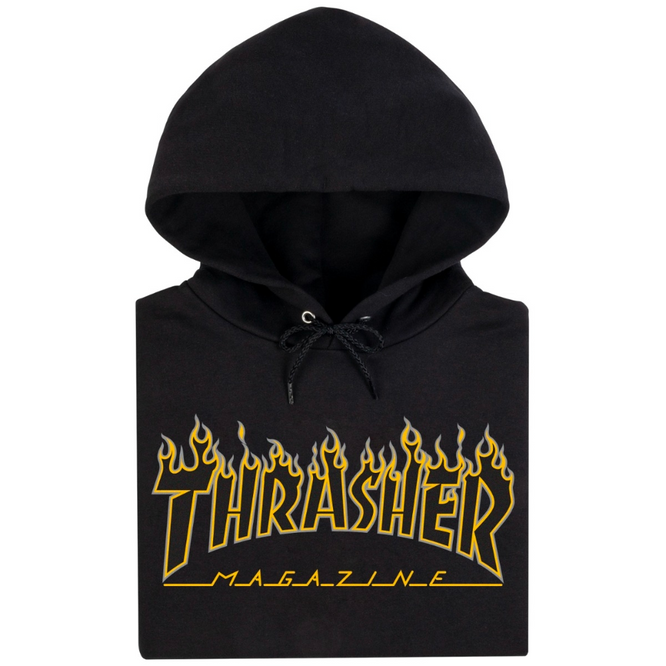 Sweat à capuche Flame noir/jaune