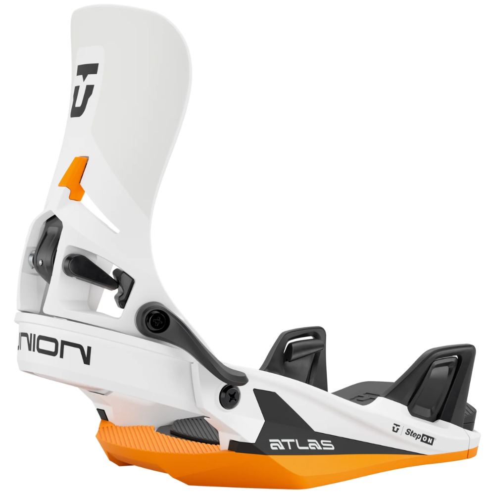 Union Atlas Step-On White/Orange 2025 Snowboard Bindings – Stoked