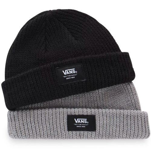 Kids Little Grom Beanie 2Pack Black/Grey