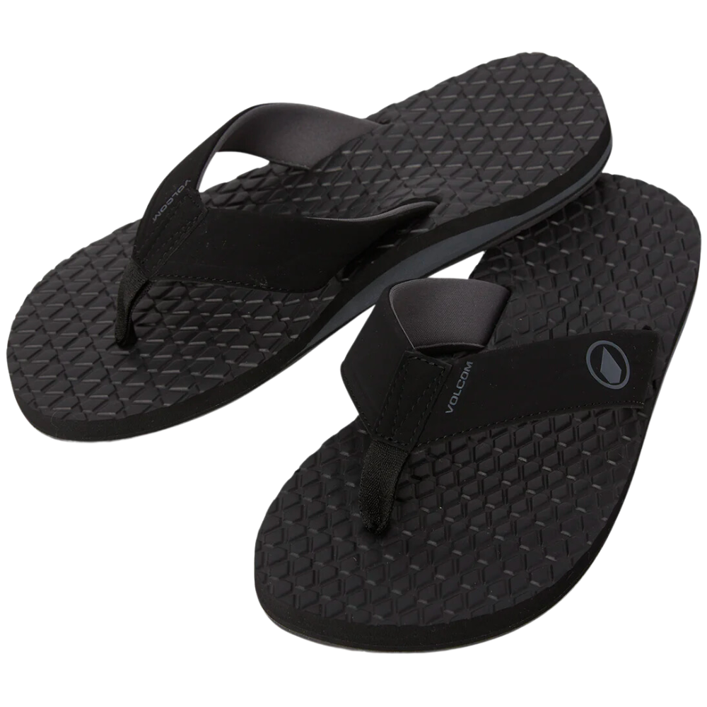 Volcom Eco Recliner 2 Sandals Black Stoked Boardshop