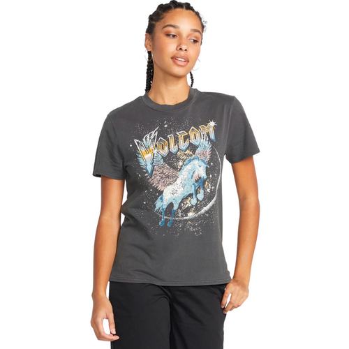 Womens Volcom Lock It Up T-shirt Black