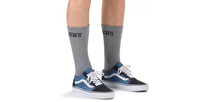 Classic Crew Socks 3 Pack Heather Grey