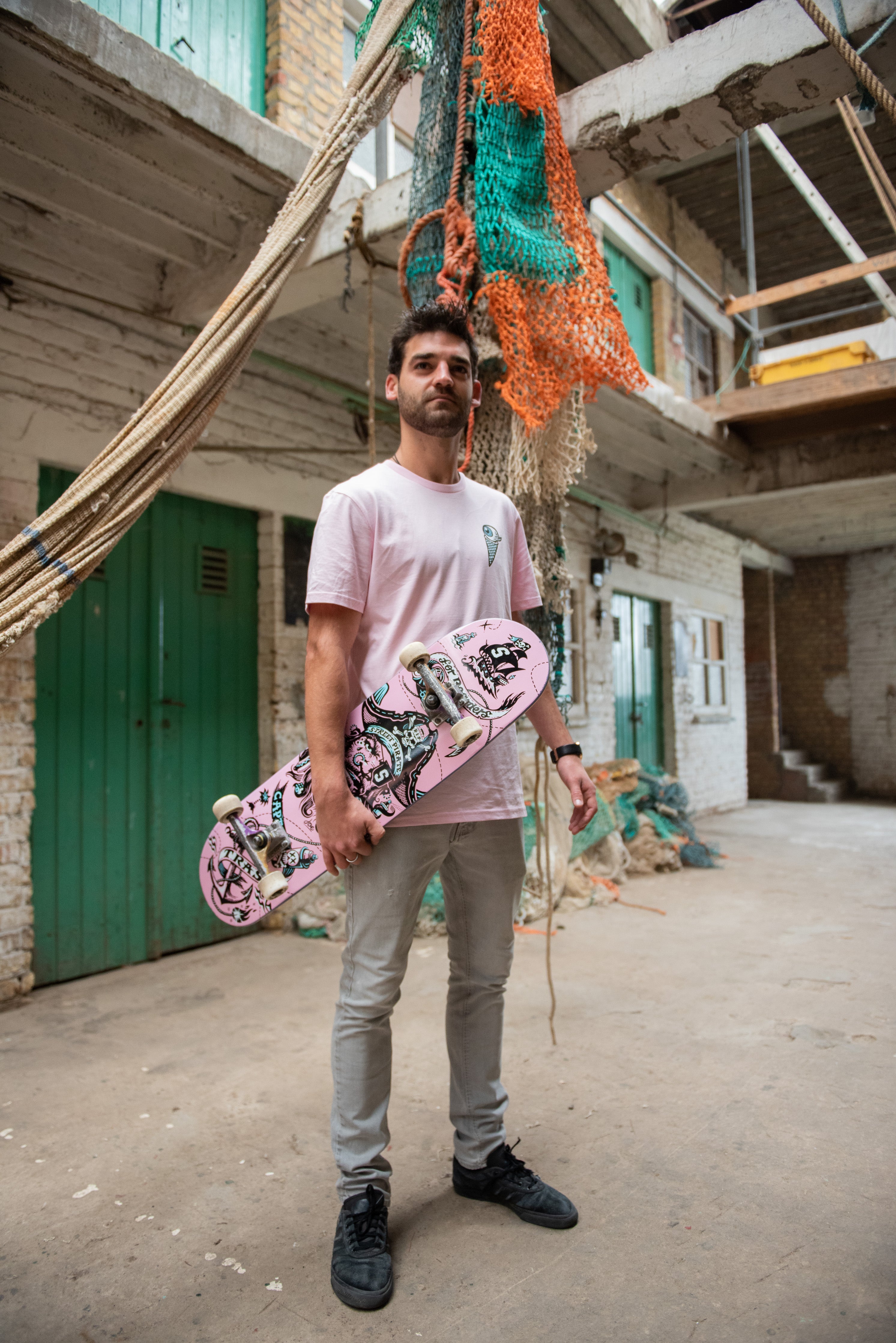 Captain Trash Pink Skateboard Deck