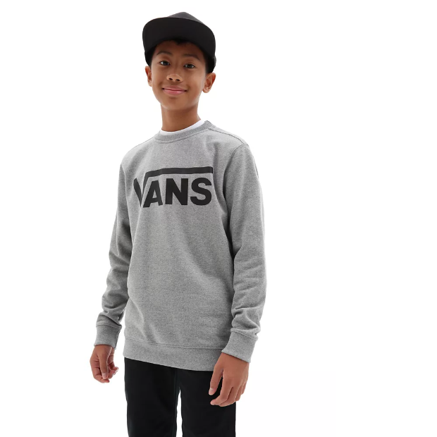 Vans Kids Classic Crew Sweatshirt Cement Heather/ Black – Stoked