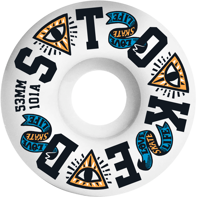S2 Illuminati 101a Flag 53mm Roues de Skateboard