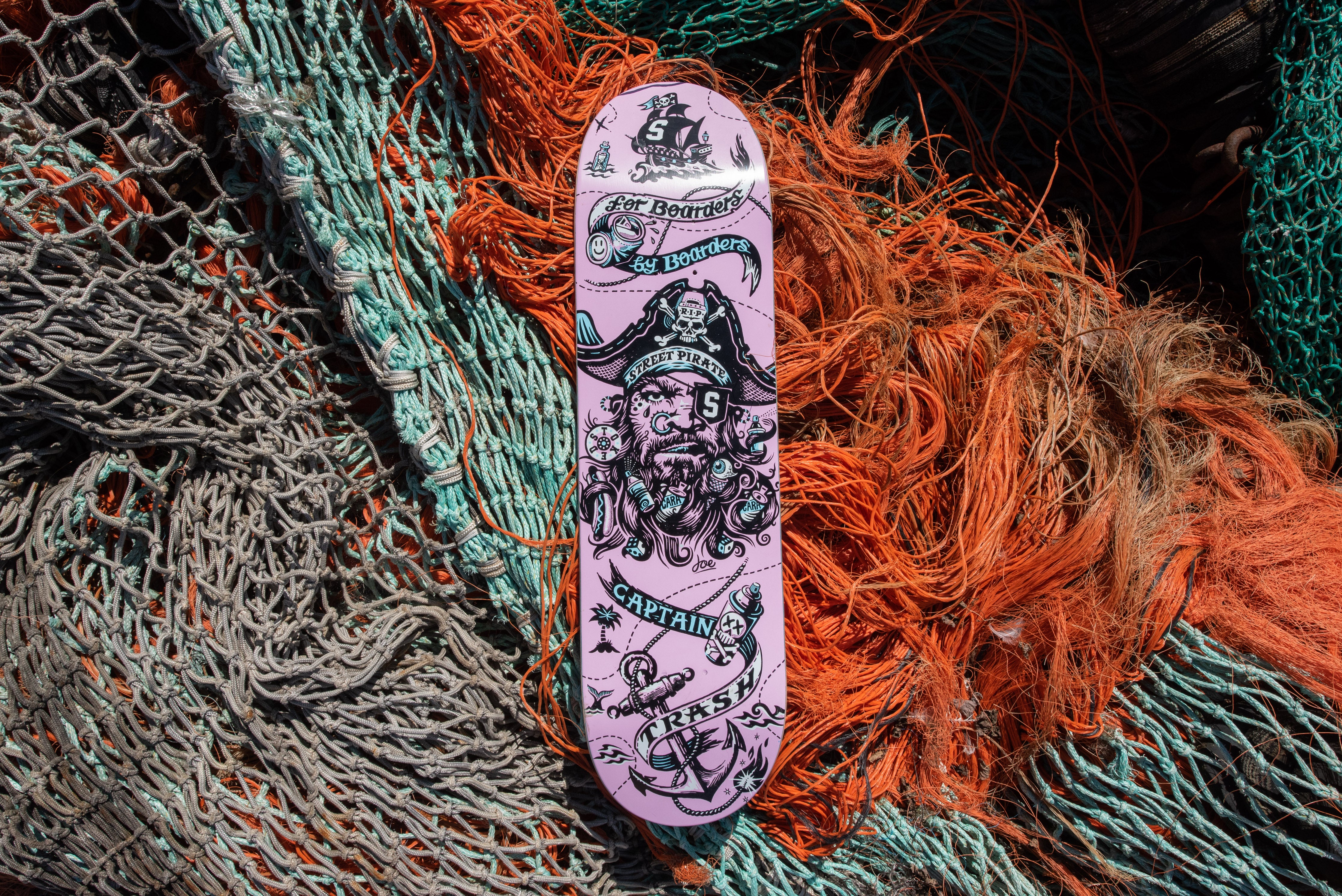 Captain Trash Pink Skateboard Deck