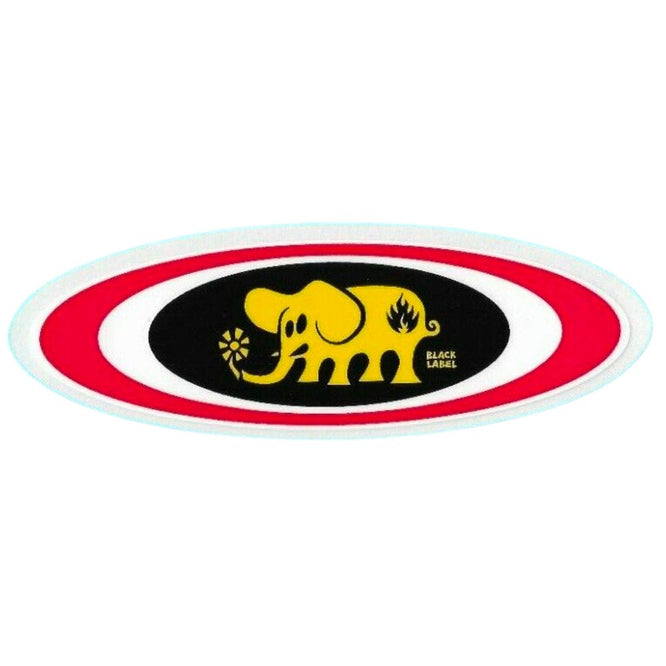 Autocollant ovale d'éléphant rouge
