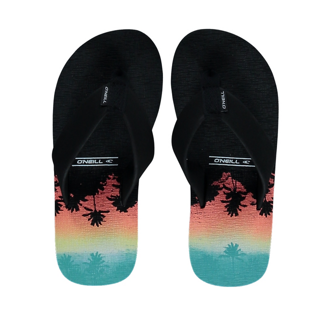 FB Imprint Pattern Flip Flop Red AOP w/ Yellow