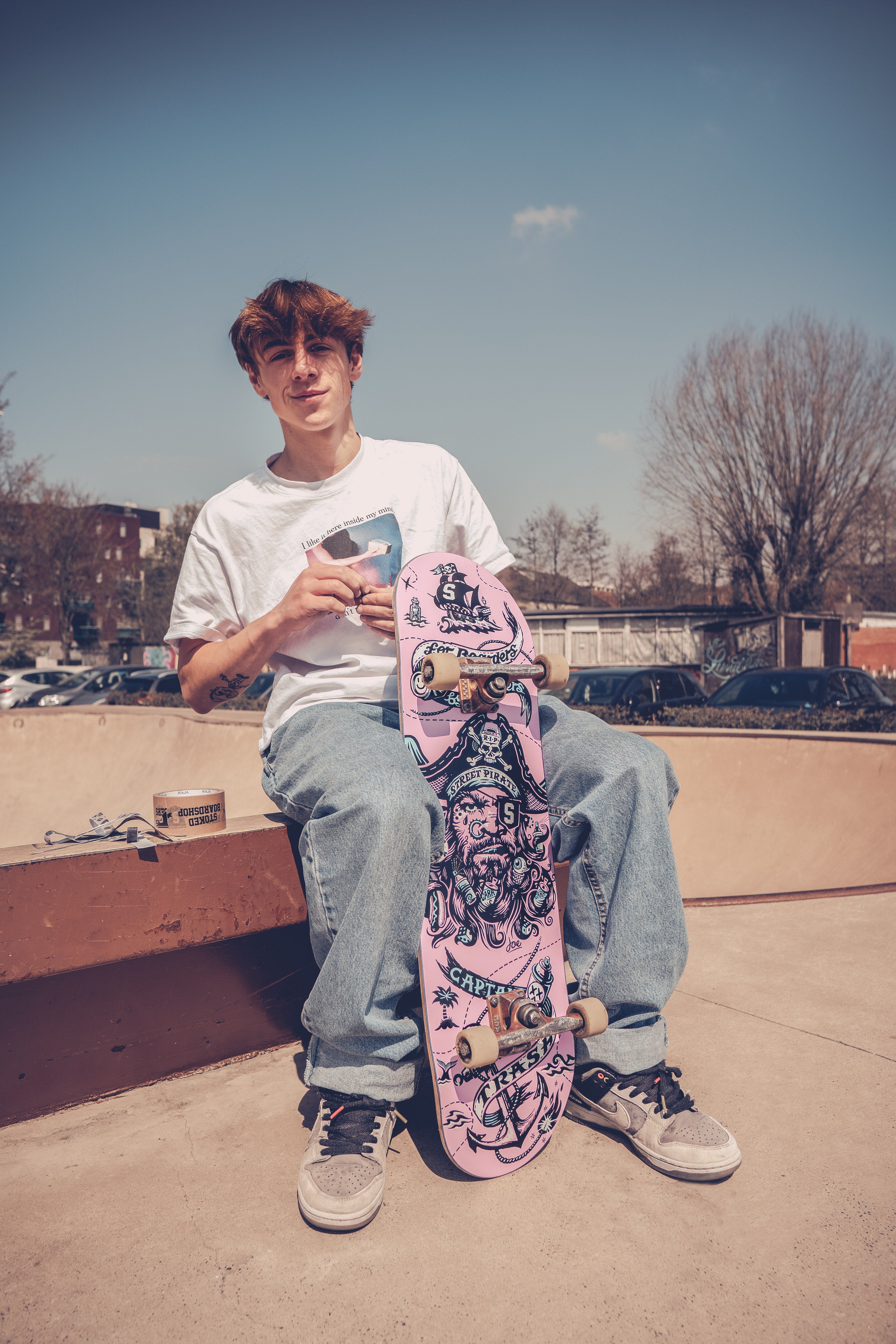 Captain Trash Pink Skateboard Deck