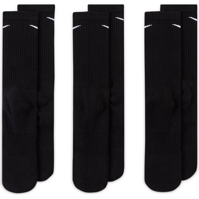 Everyday Cushioned Training Crew Socks 3 Packs Noirs