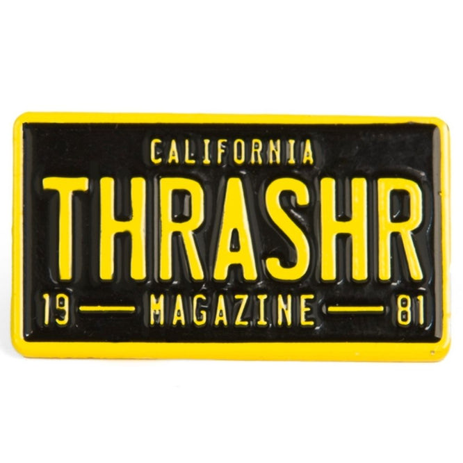 License Plate Lapel Pin Black/Yellow