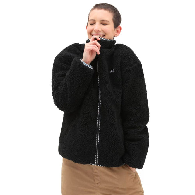 Womens Griffen Sherpa Zip Sweater Black