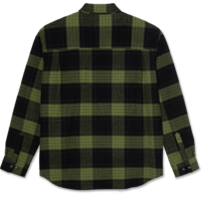 Mike LS Shirt Flannel Black/Army Green