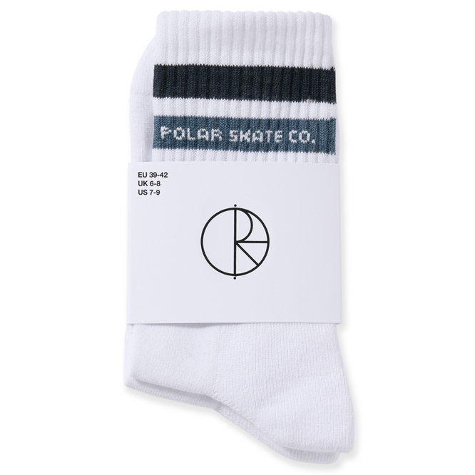 Fat Stripe Socks White/Blue