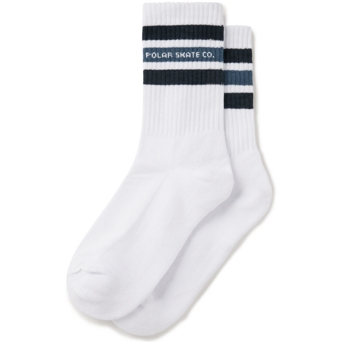 Fat Stripe Socks White/Blue