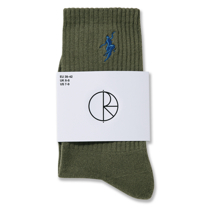No Comply Socks Dusty Olive/Blue