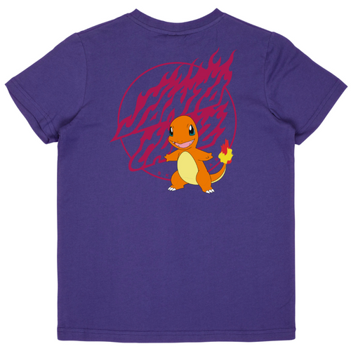 Kids Pokémon Fire Type 1 T-Shirt Purple