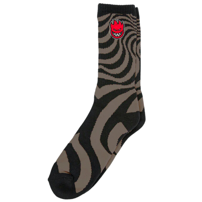 Bighead Fill Emblem Swirls Socks Tan/Black