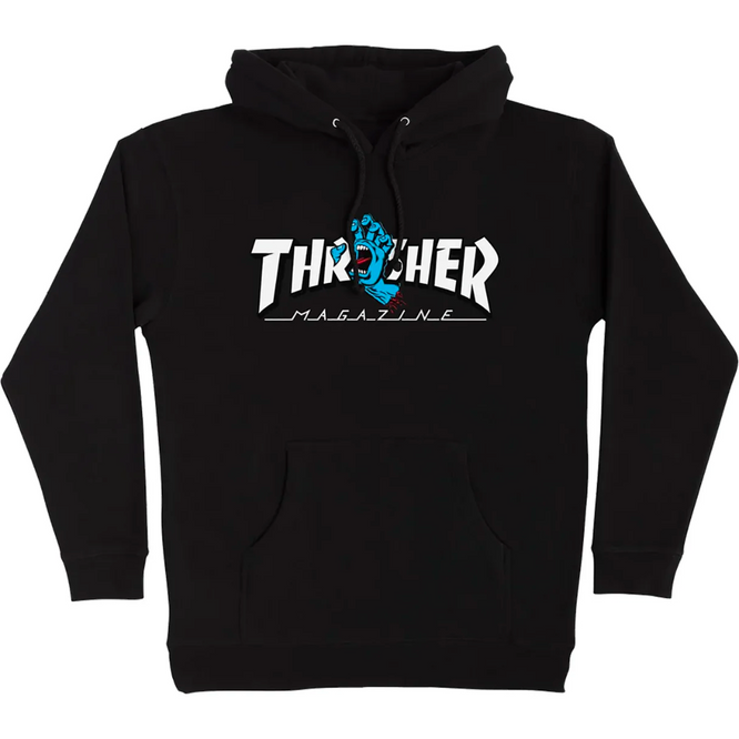 Thrasher x Santa Cruz Screaming Logo Hoodie Black
