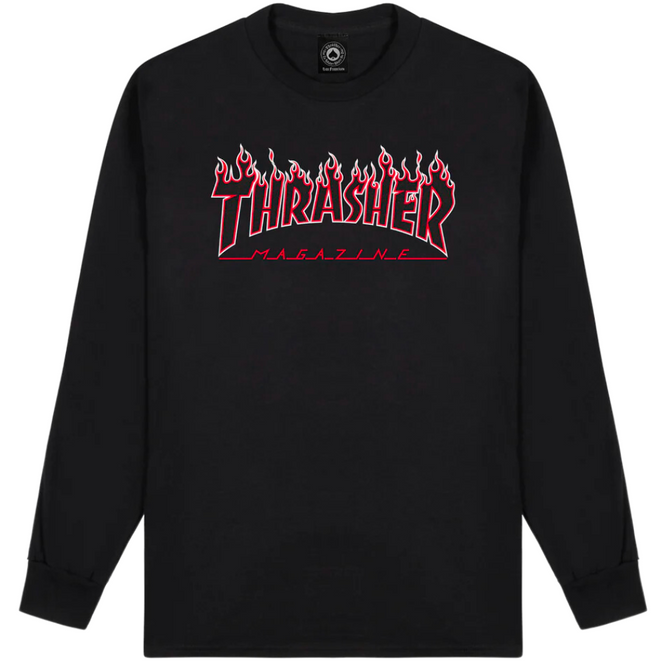 Flame Long Sleeve Black/Red