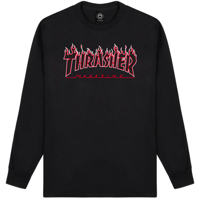 Flame Long Sleeve Noir/Rouge