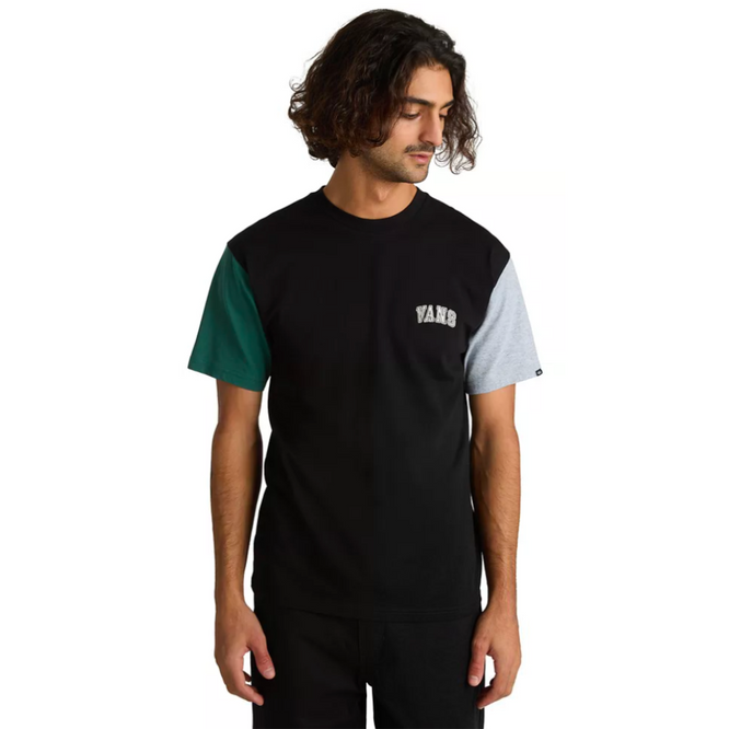 Colorblock Varsity T-Shirt Black/Bistro Green/Heather Grey