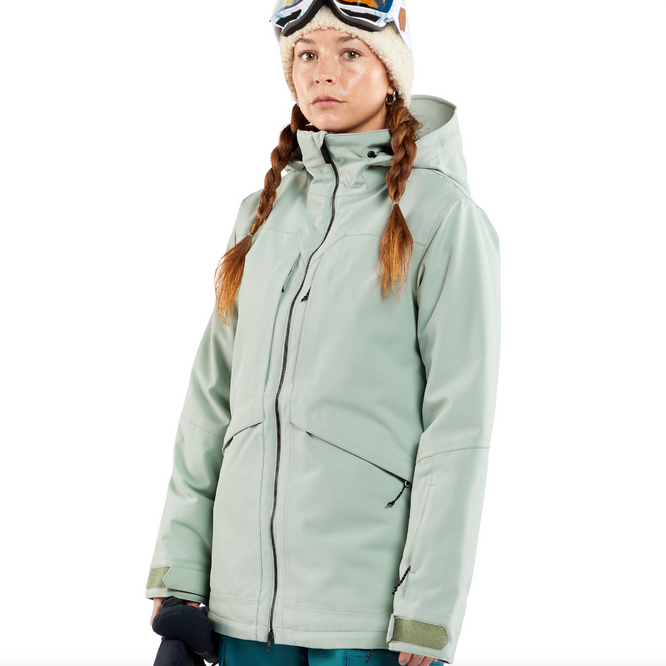 Womens Shelter 3D Stretch Snowboard Jacket Sage Frost
