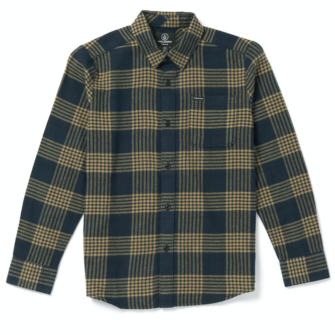 Kids Caden Plaid Longsleeve Shirt Navy