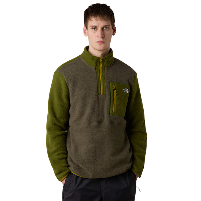 Yumiori 1/4 Zip Fleece Jacket New Taupe Green