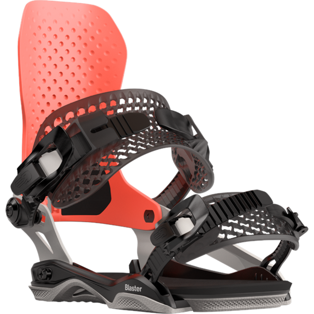 Blaster AsymWrap Neon Red/Glacier Grey 2024 Snowboard Bindings Stoked