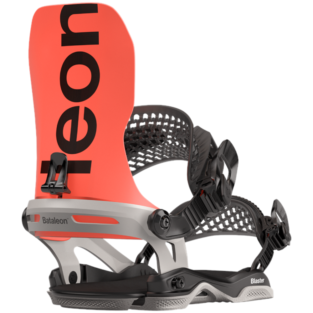 Blaster AsymWrap Neon Red/Glacier Grey 2024 Snowboard Bindings Stoked