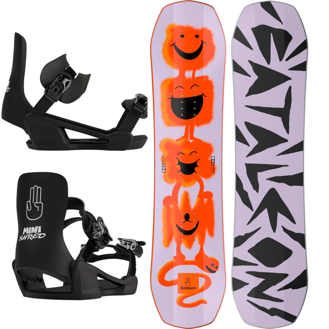 Kids Minishred 2024 Snowboard + Minishred 2024 Snowboardbindingen Snowboard Set