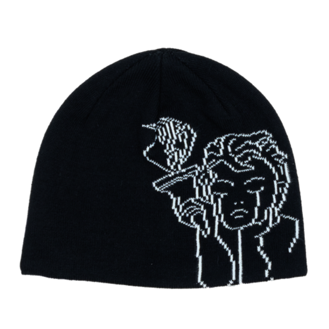 Jacquard Beanie Angel Black