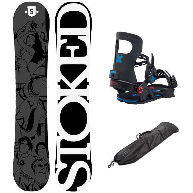 Black LP Pro 157W Snowboard + Logic Black Snowboard Bindings + Light Sack Diamond Black 165cm