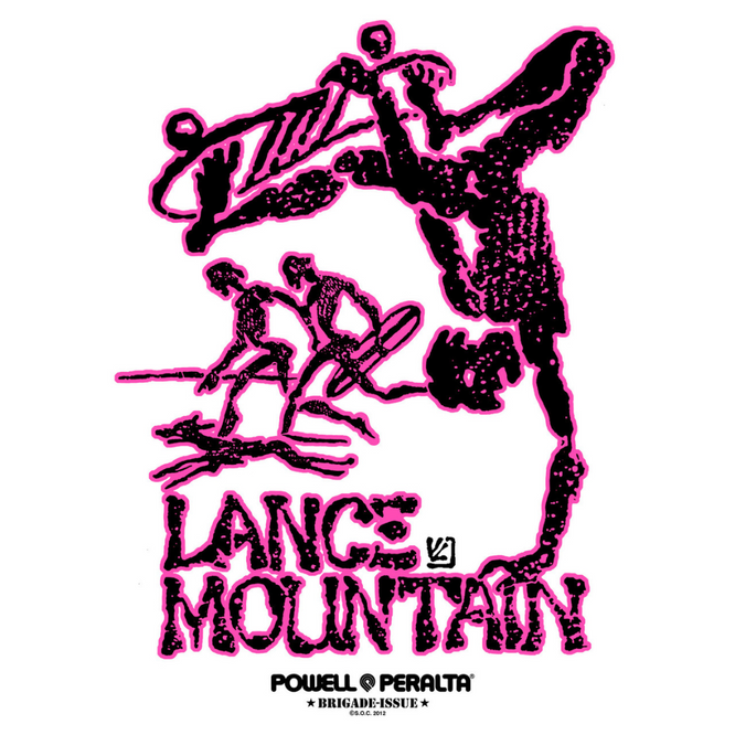 Lance Mountain Bones Brigade Sticker Pink